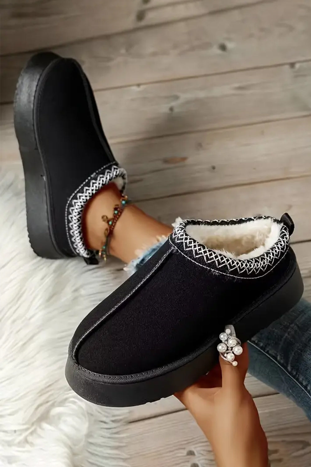 Joanna Black Slip-On Boots