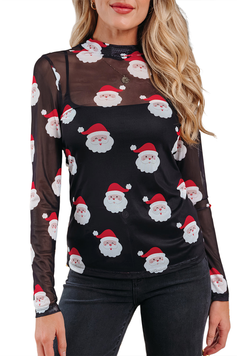 Cady Mesh Christmas Top