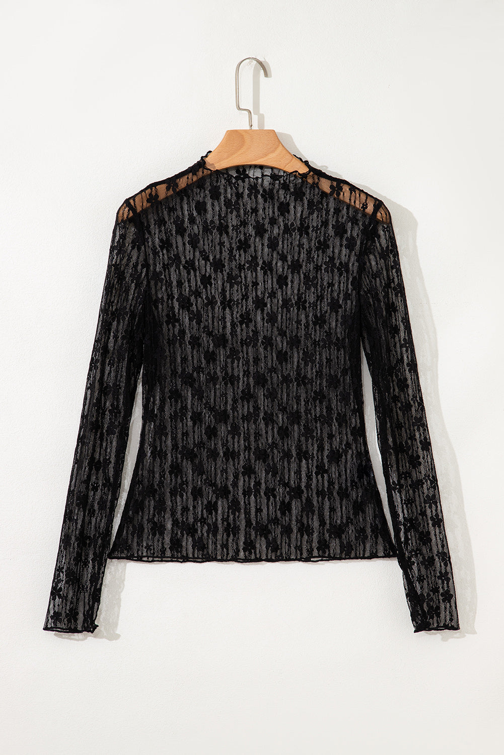 Journee Black Mesh Top
