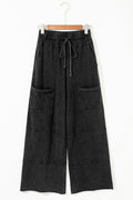 Isabelle Black Wide Leg Cargo Pants