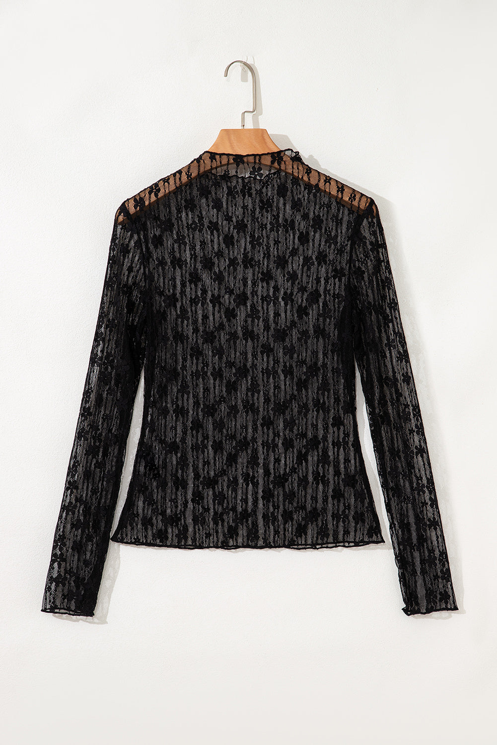 Journee Black Mesh Top