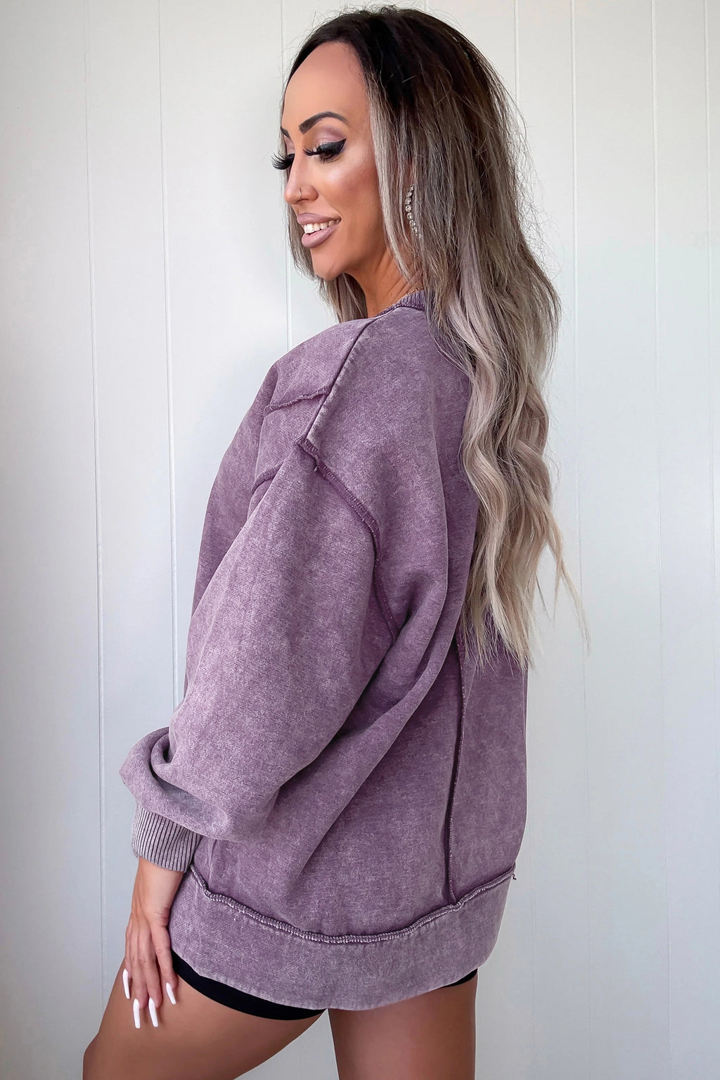 Alexis Slit Sweatshirt Purple