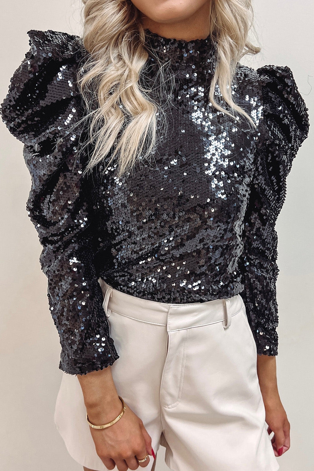Holly Sequin Top Black