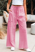Isabelle Pink Wide Leg Cargo Pants