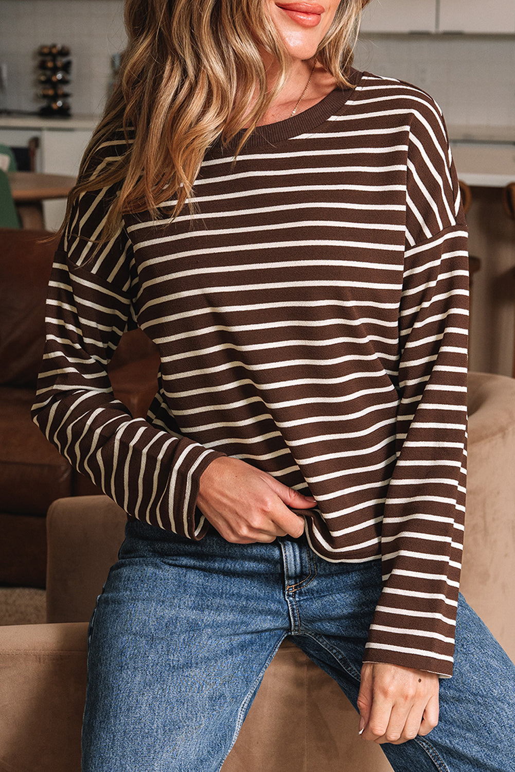 Ariella Cropped Long Sleeve T Shirt