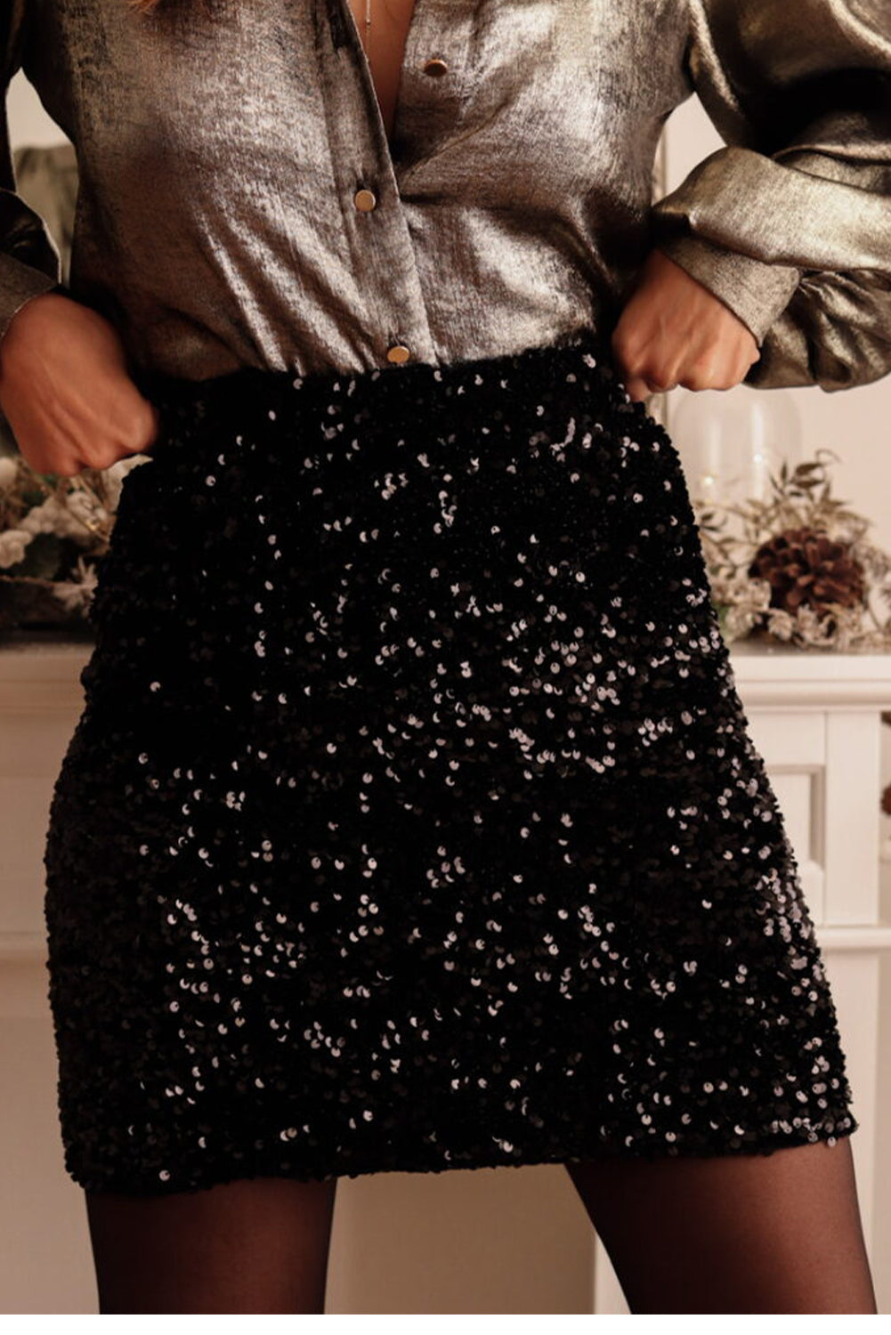 Flora Sequin Mini Skirt