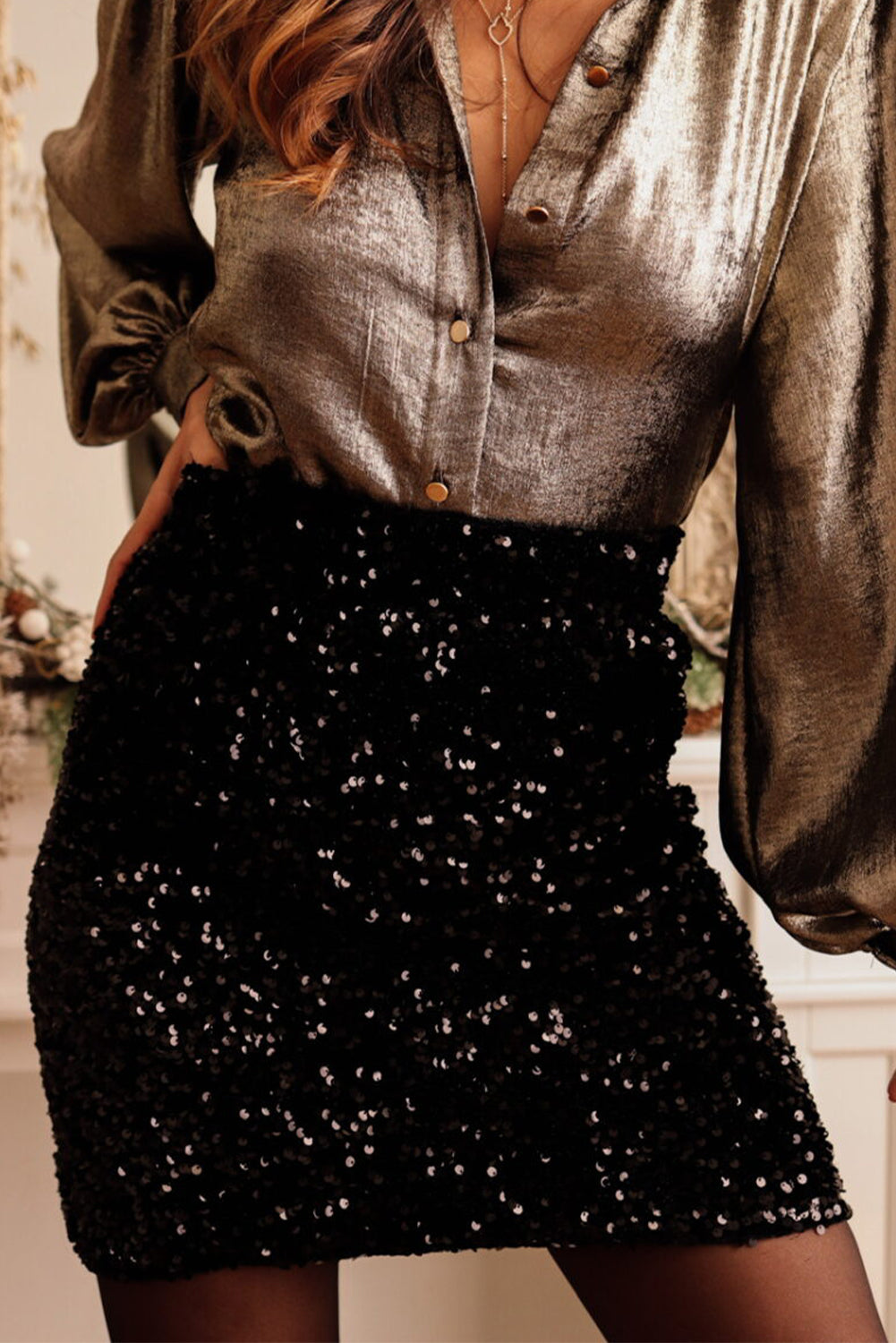 Flora Sequin Mini Skirt