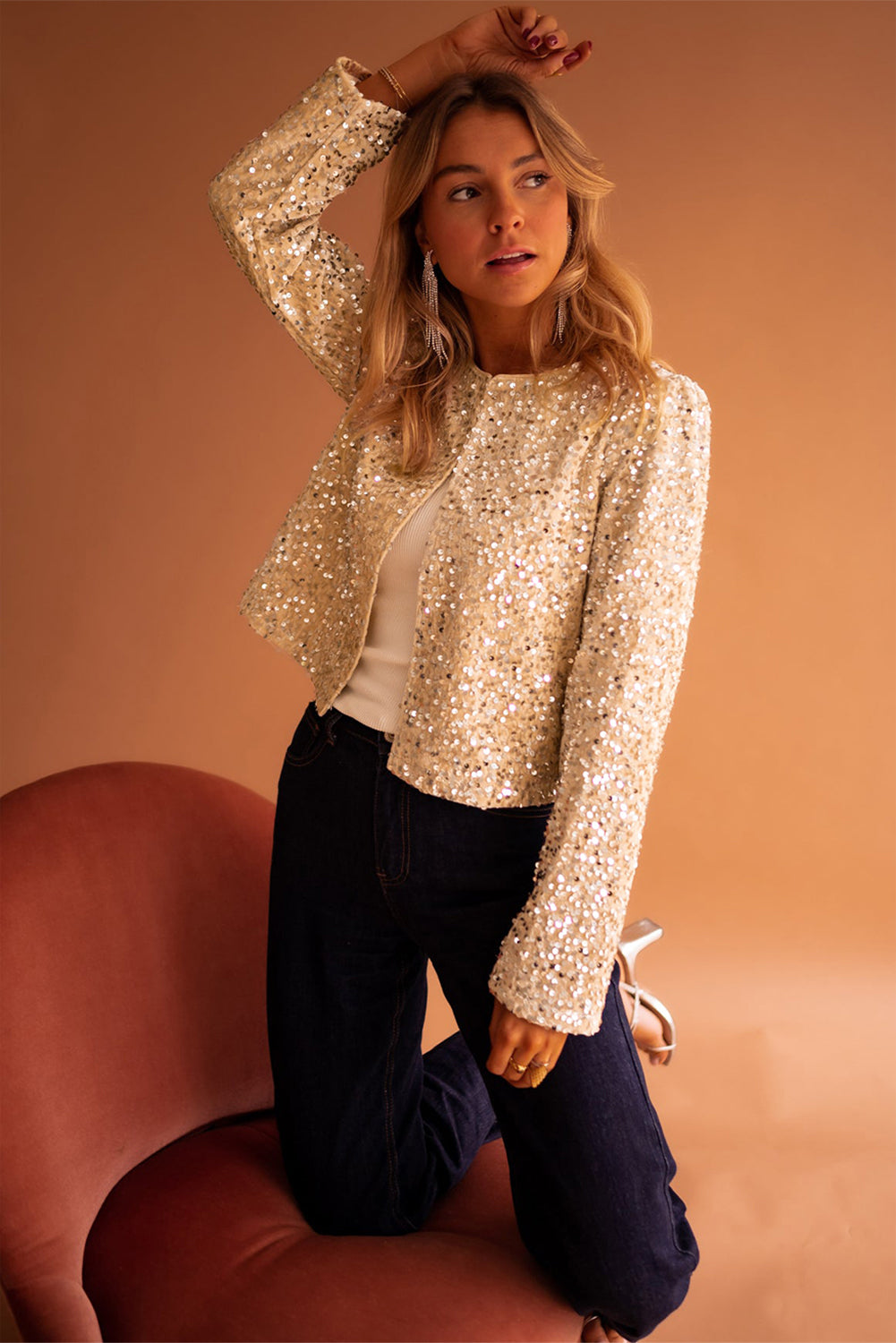 Rhodes Sequin Cropped Jacket